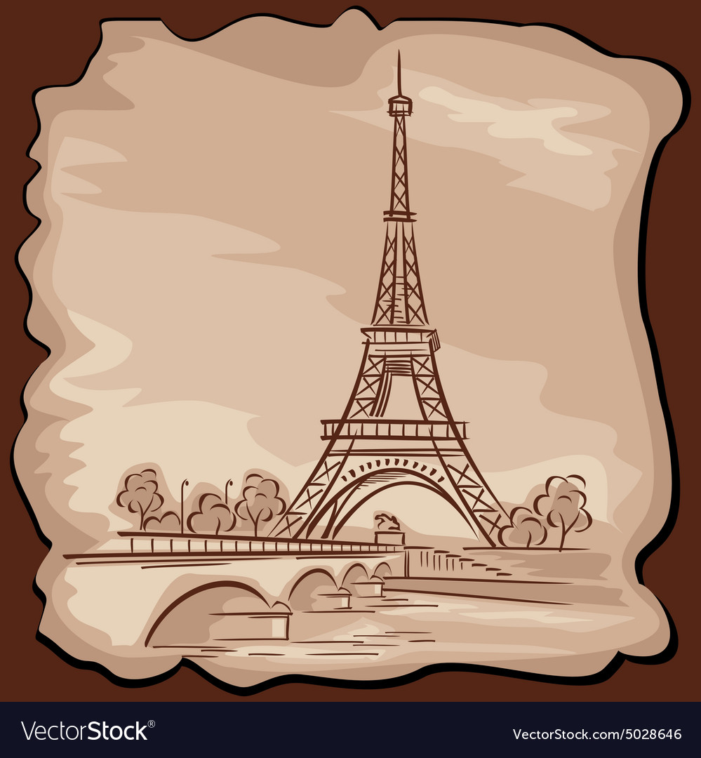 Vintage Eiffel Tower Sketch