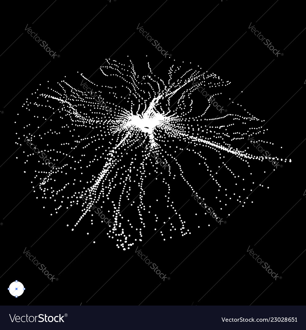 Array with dynamic particles 3d technology style vector image Array with dynamic particles 3d technology style