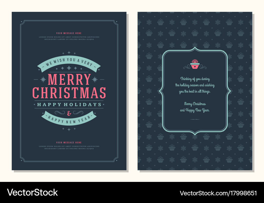 Christmas greeting card design template Royalty Free Vector