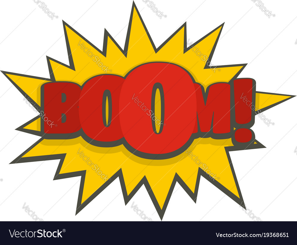 Comic boom big icon flat style Royalty Free Vector Image