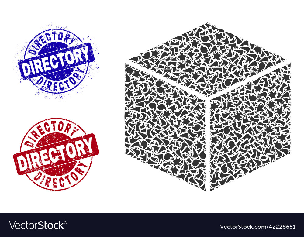 Cube mosaic of debris with directory distress