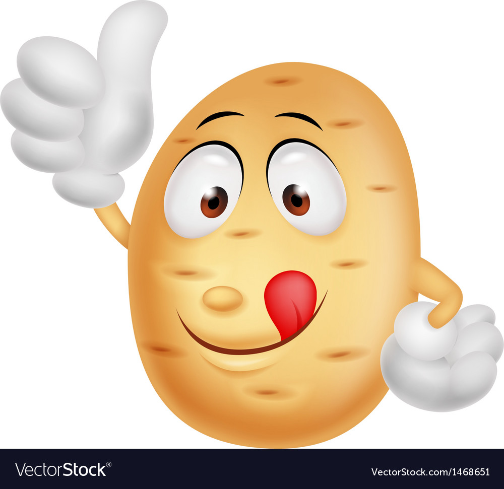 Cute Potato Cartoon Thumb Up Royalty Free Vector Image 1527