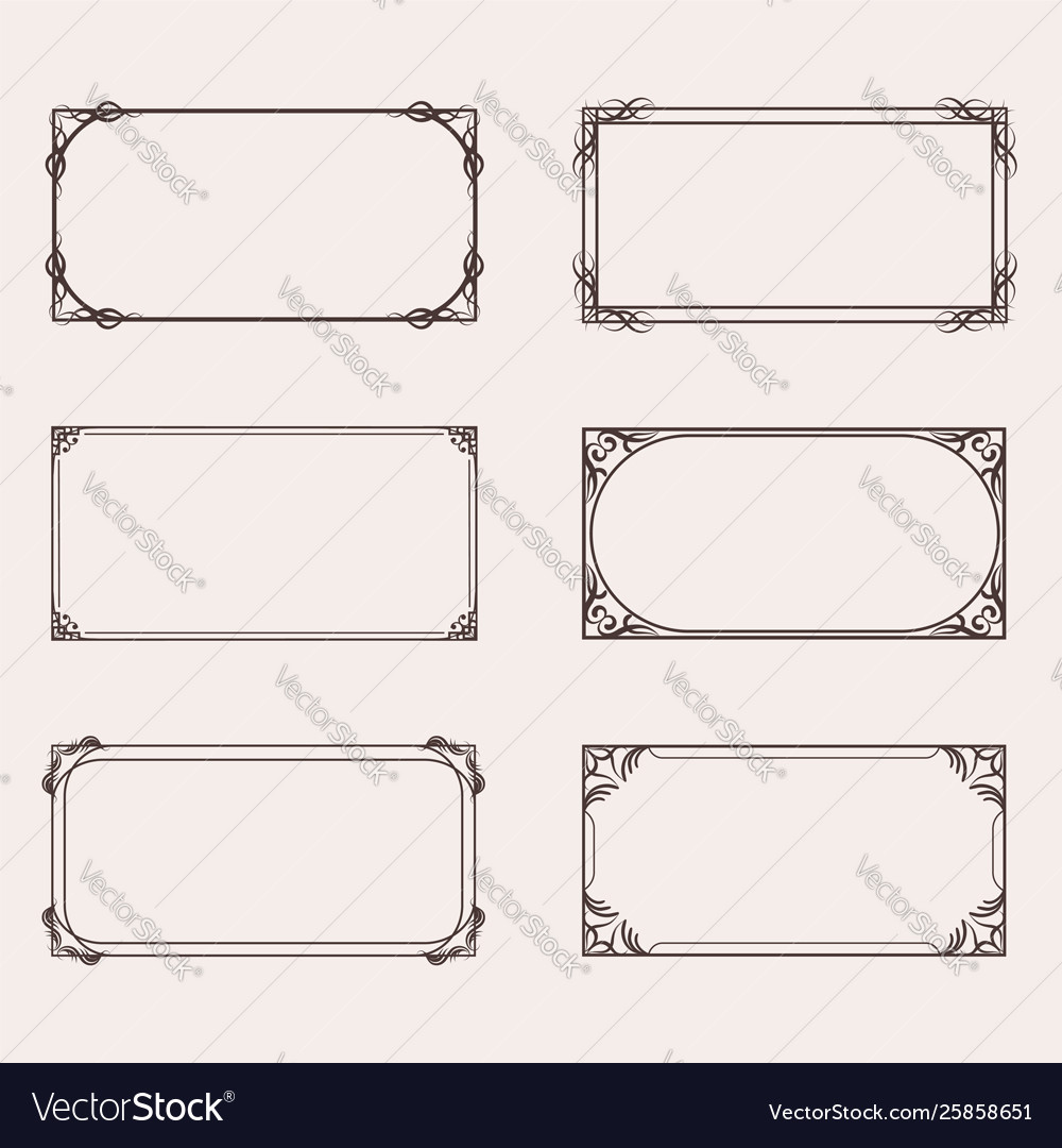 Decorative frames and borders rectangle vector image Decorative frames and borders rectangle