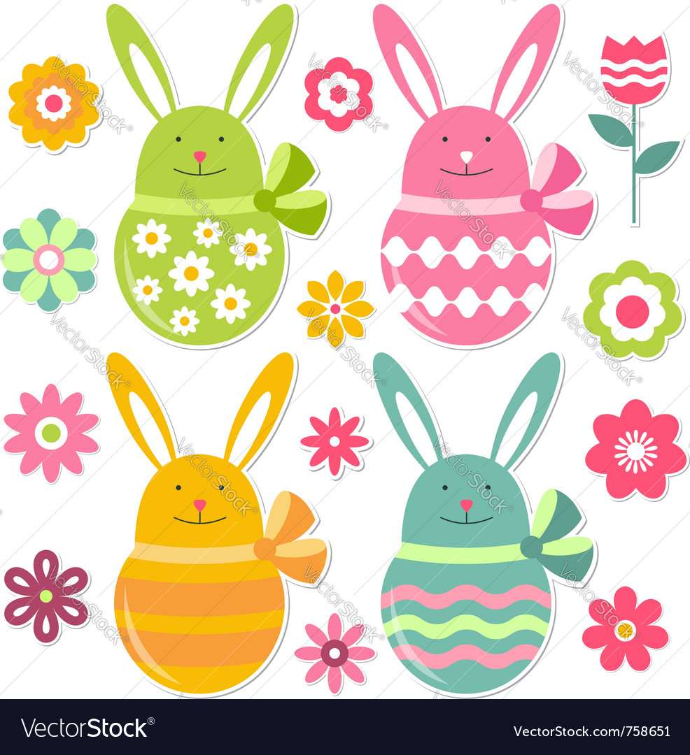 Easter set Royalty Free Vector Image - VectorStock