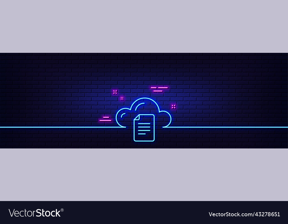 File data storage line icon cloud computing sign vector image File data storage line icon cloud computing sign