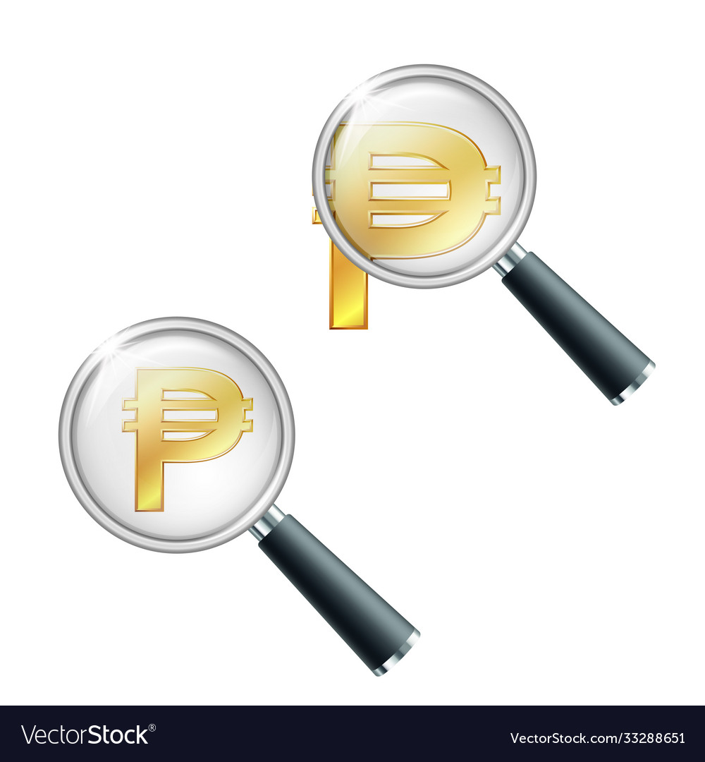 Golden philippine peso currency symbol Royalty Free Vector