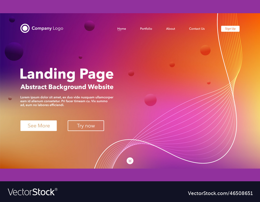Gradient abstract wave background landing page