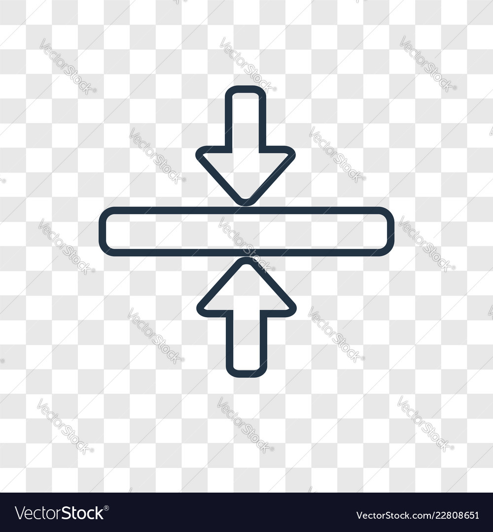 Horizontal merge concept linear icon isolated vector image Horizontal merge concept linear icon isolated