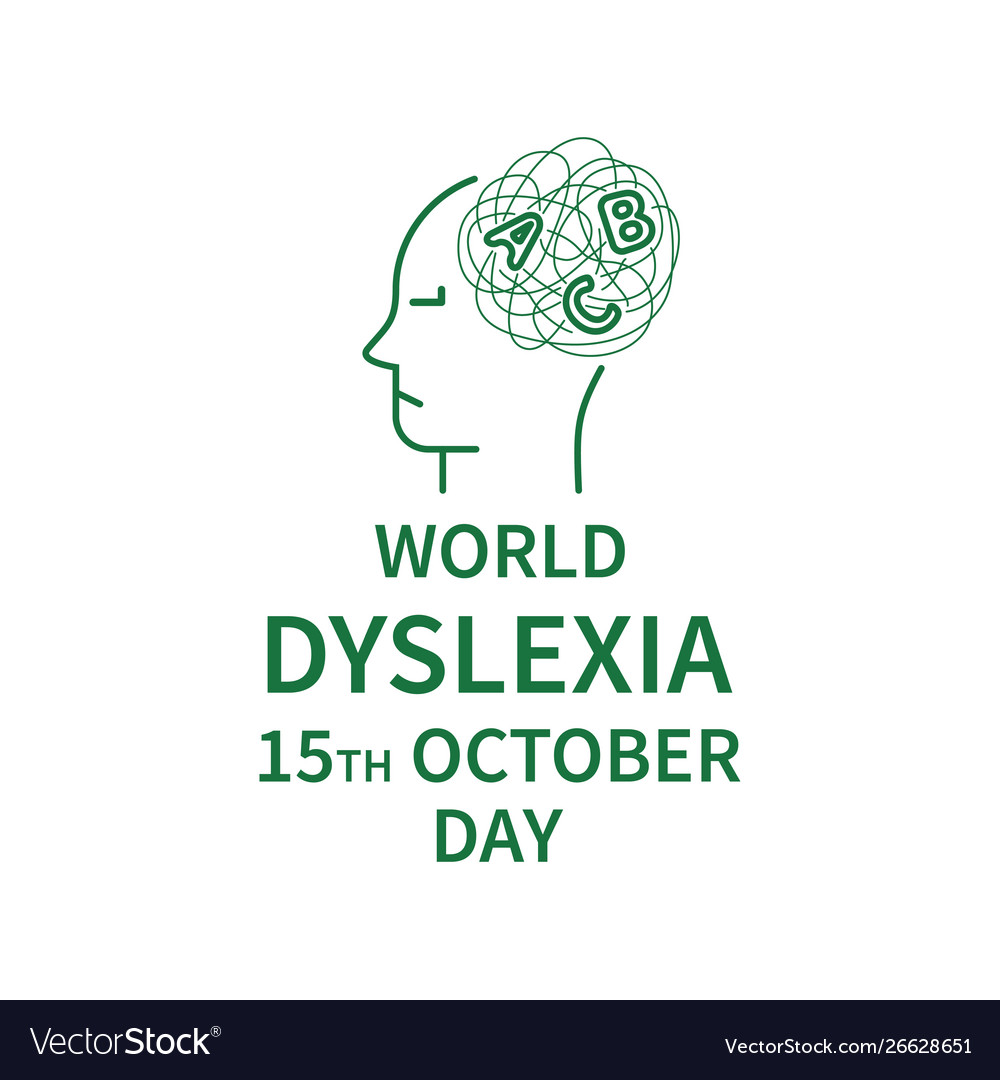 Line logo dyslexia day Royalty Free Vector Image