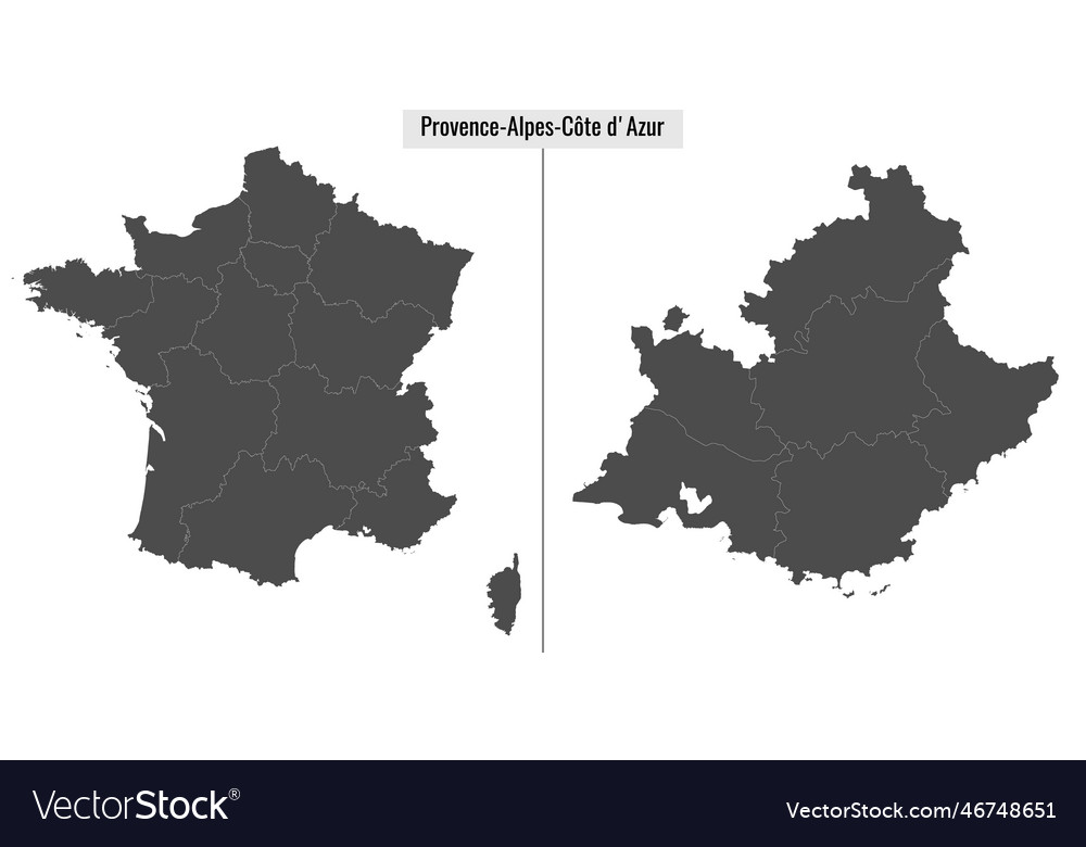 Karte von Region Provence-Alpes-Côte dAzur