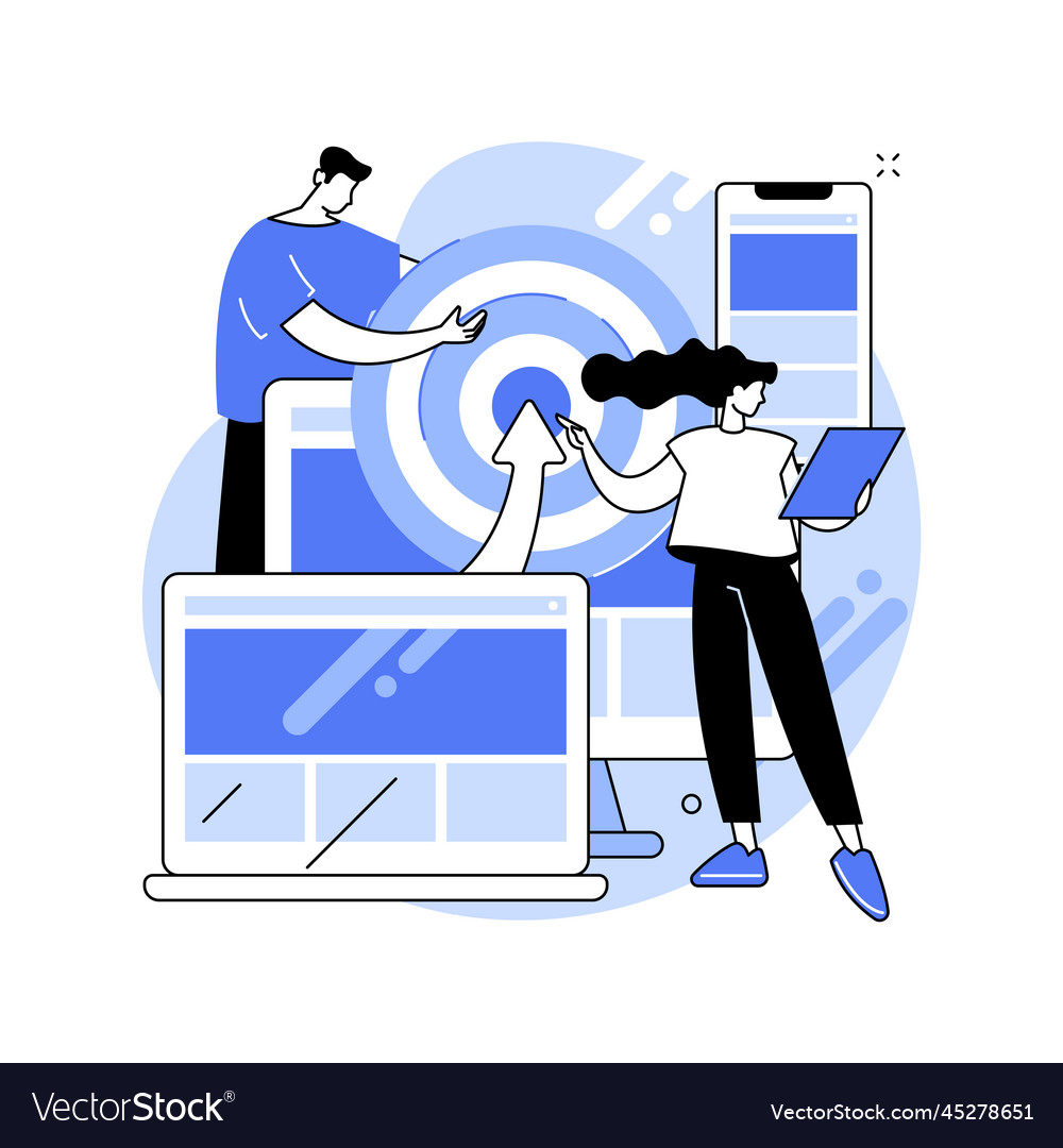 Multi device targeting abstract concept vector image Multi device targeting abstract concept