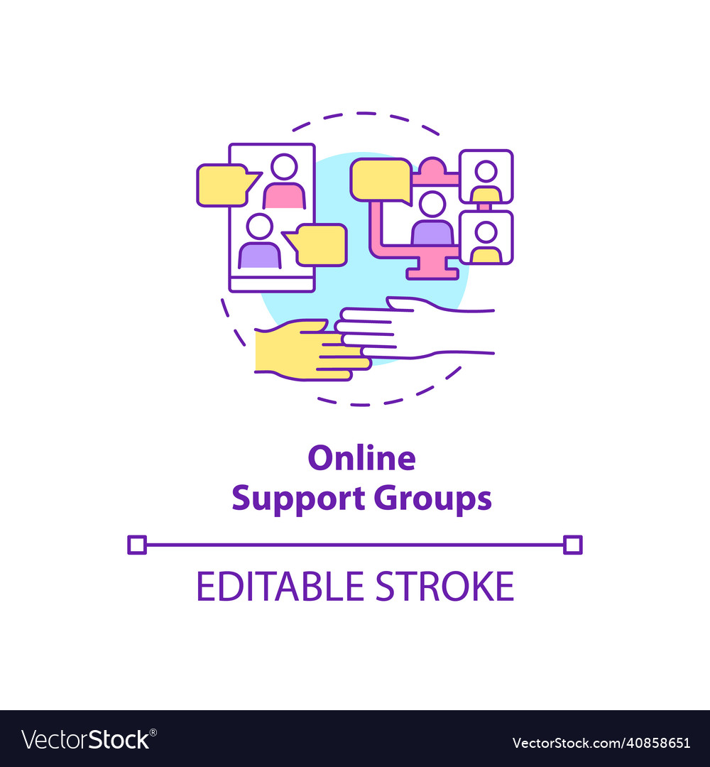 Online support group concept icon Royalty Free Vector Image