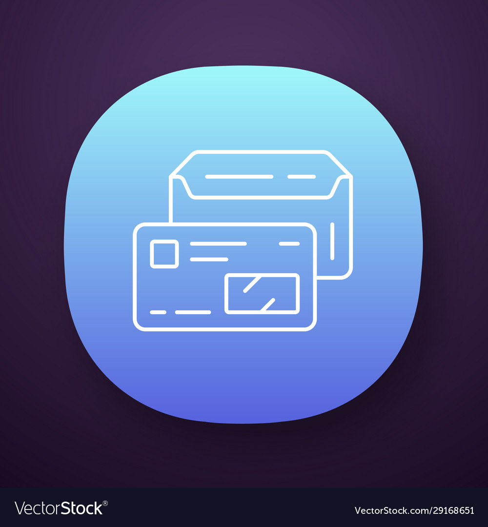 Open envelope and credit card app icon uiux user