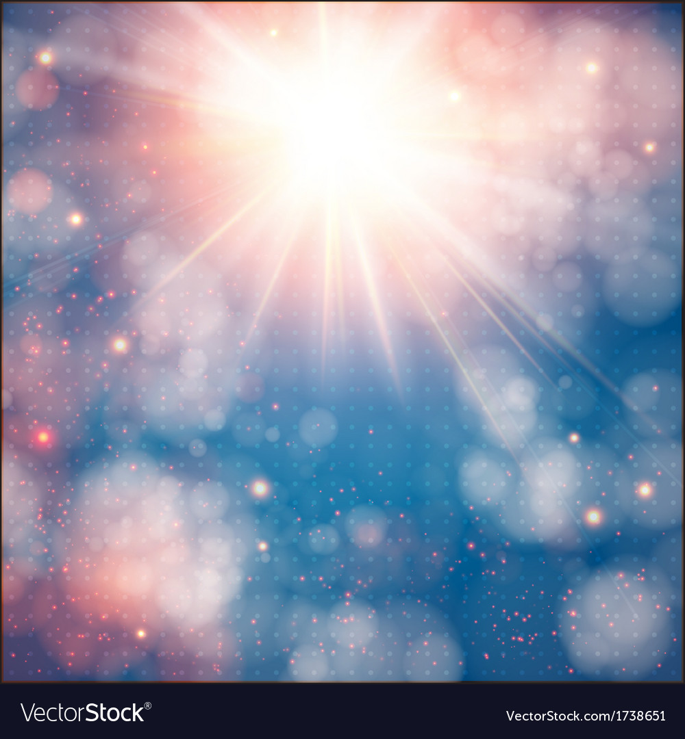 Shining sun with lens flare soft background