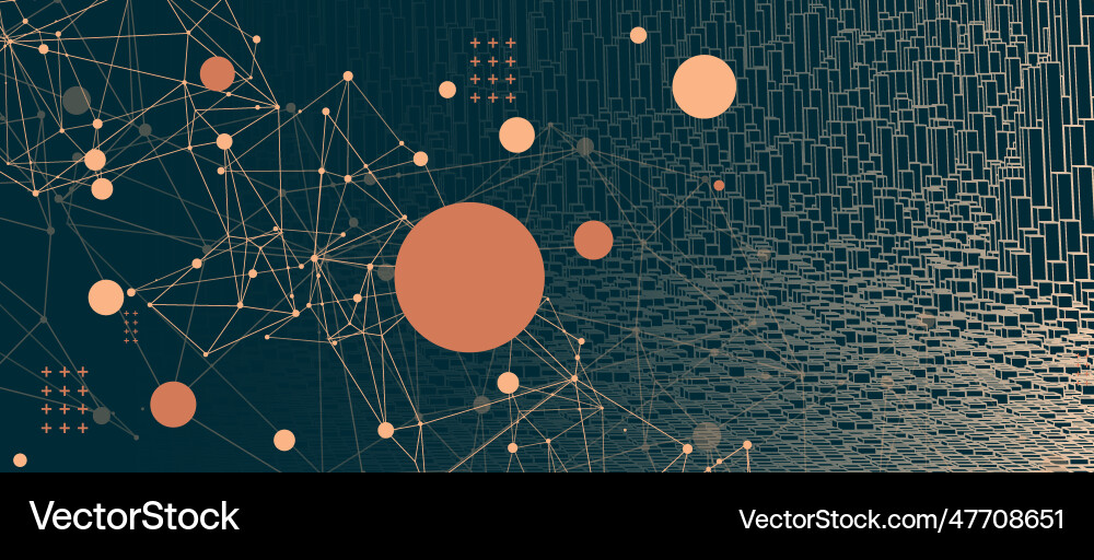 Square pattern wireframe background futuristic Vector Image