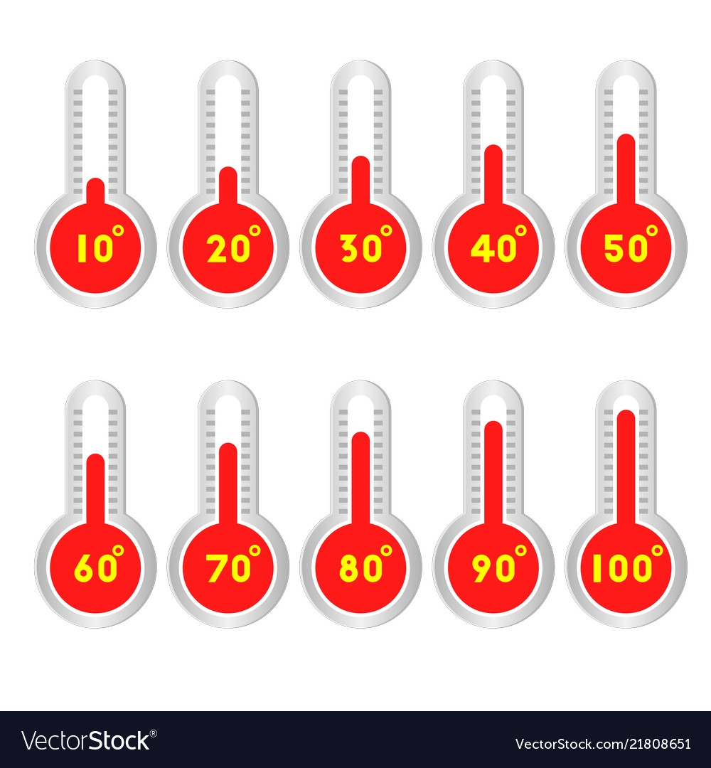 Thermometers different levels Royalty Free Vector Image