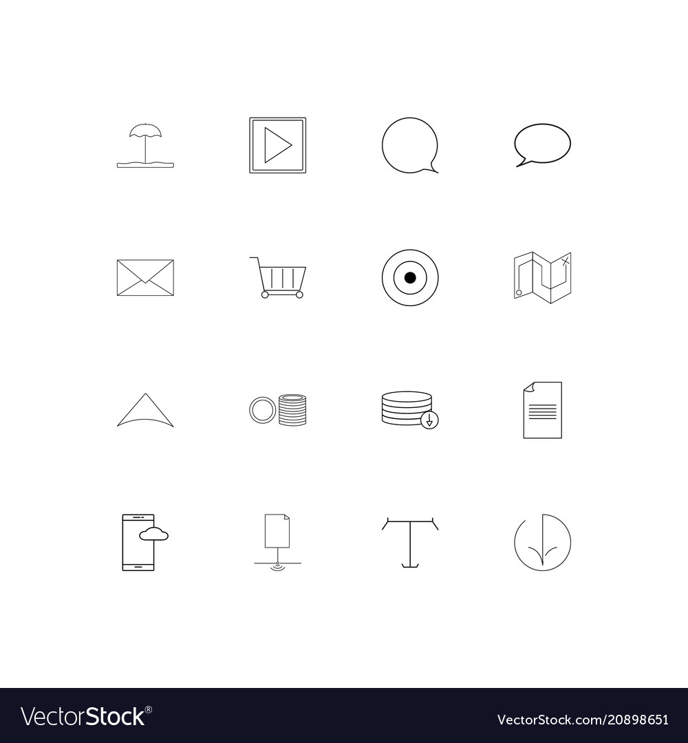 Web linear thin icons set outlined simple