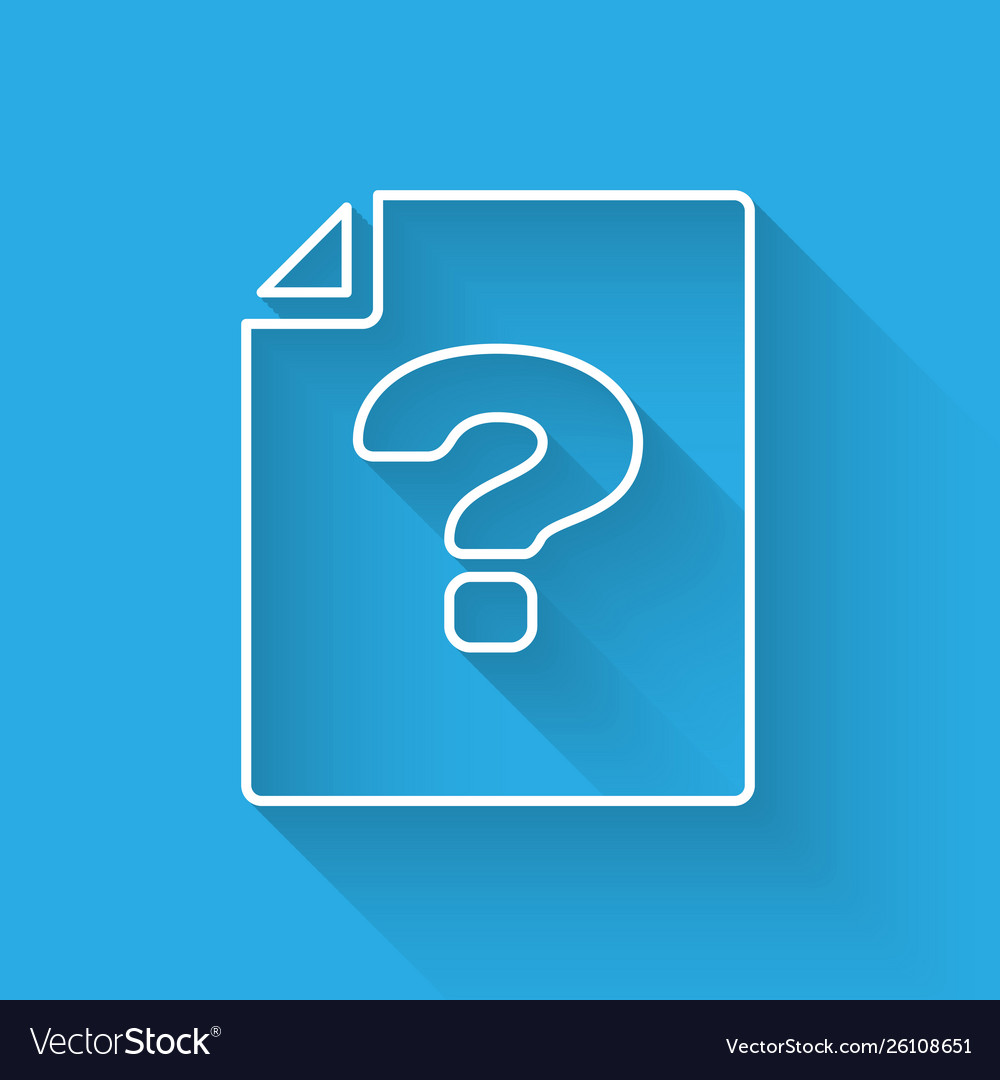 White unknown document line icon isolated vector image White unknown document line icon isolated