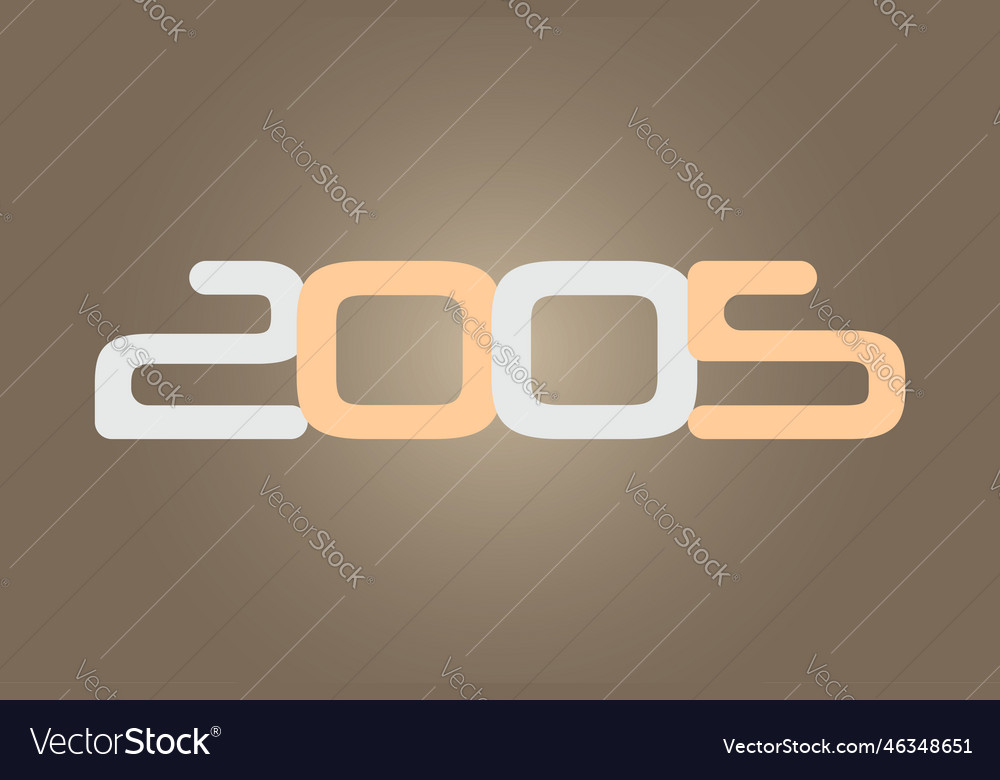 Year 2005 numeric typography text design vector image Year 2005 numeric typography text design