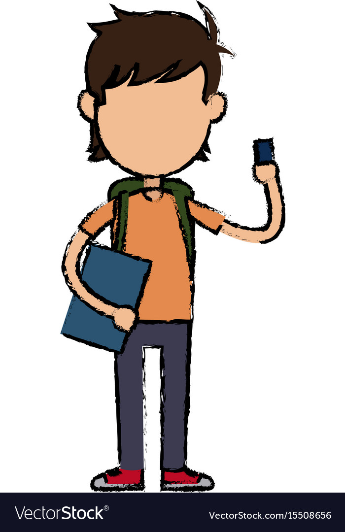 Boy cartoon student character holding book Vector Image Boy cartoon student character holding book Vector Image