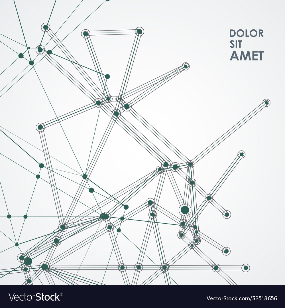 Connecting structure with dots and lines Vector Image
