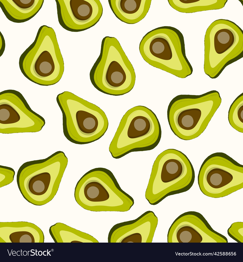 Cute avocado isolated on white background green vector image Cute avocado isolated on white background green