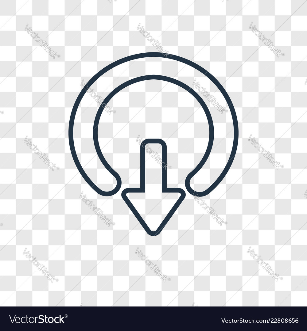 Exit down concept linear icon isolated vector image Exit down concept linear icon isolated