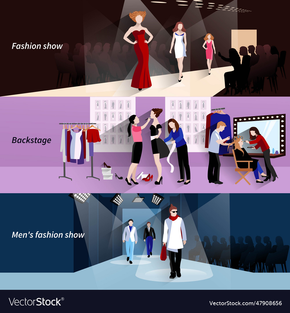 Fashion model catwalk banner set