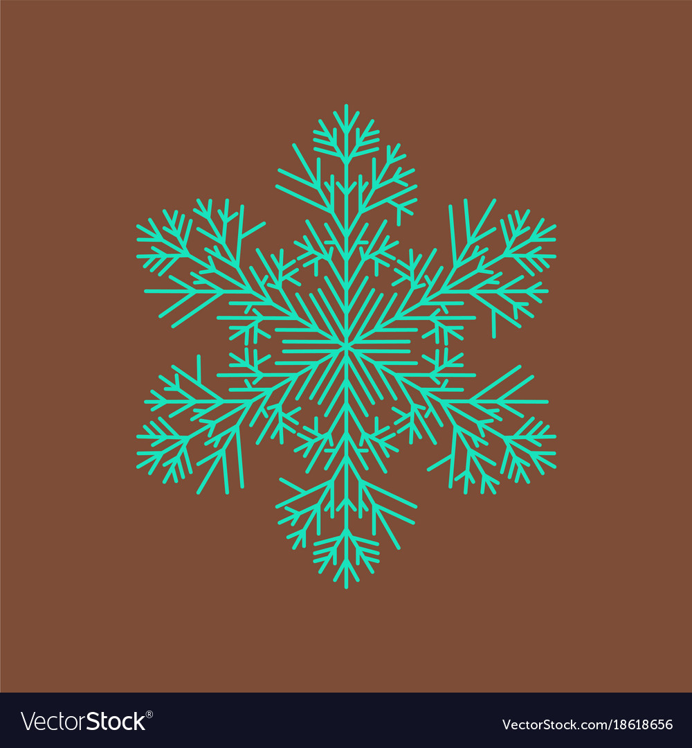 Flat on background of snowflake