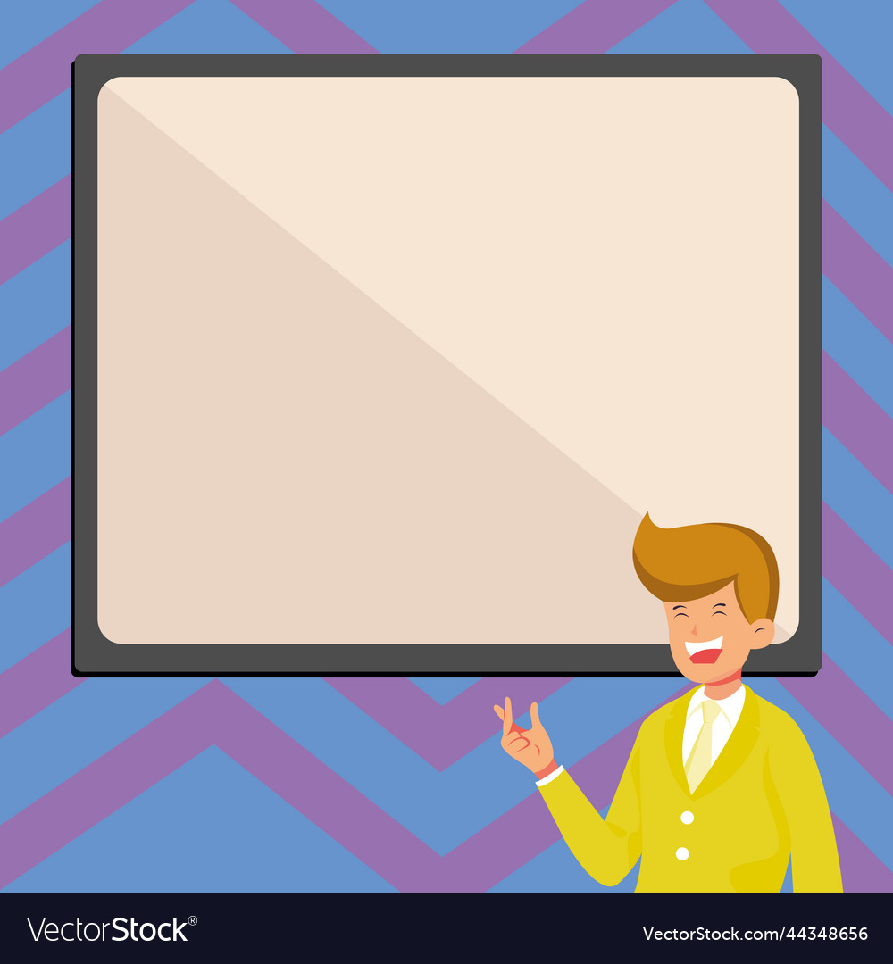 Instructor drawing pointing stick on empty Vector Image Instructor drawing pointing stick on empty