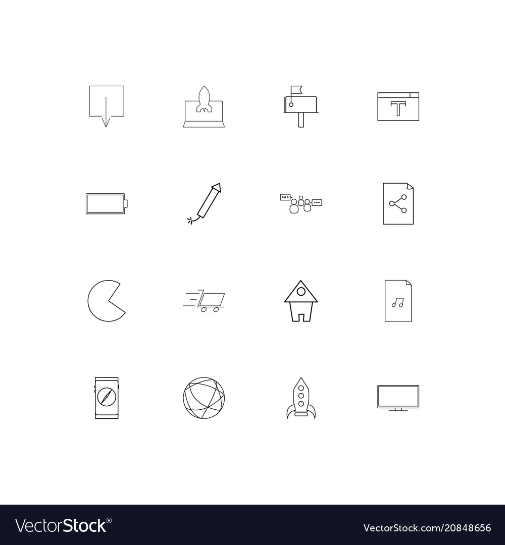 Internet of things linear thin icons set outlined