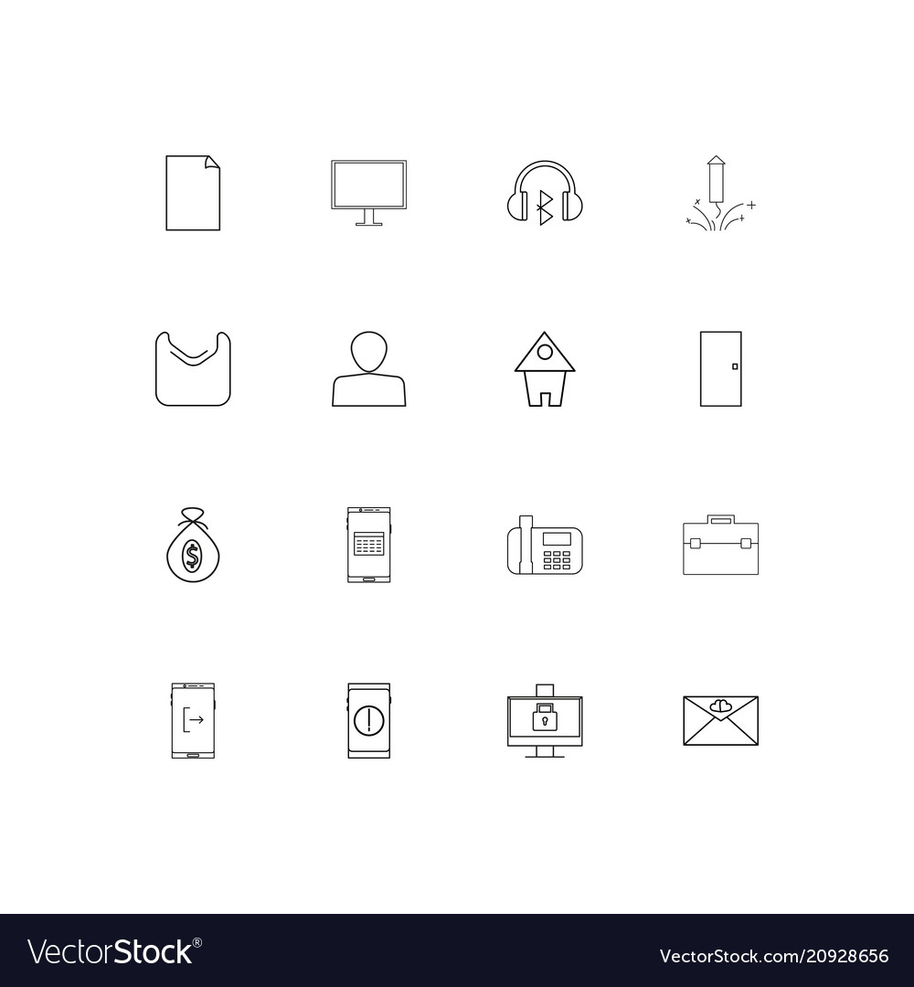 Internet of things linear thin icons set outlined