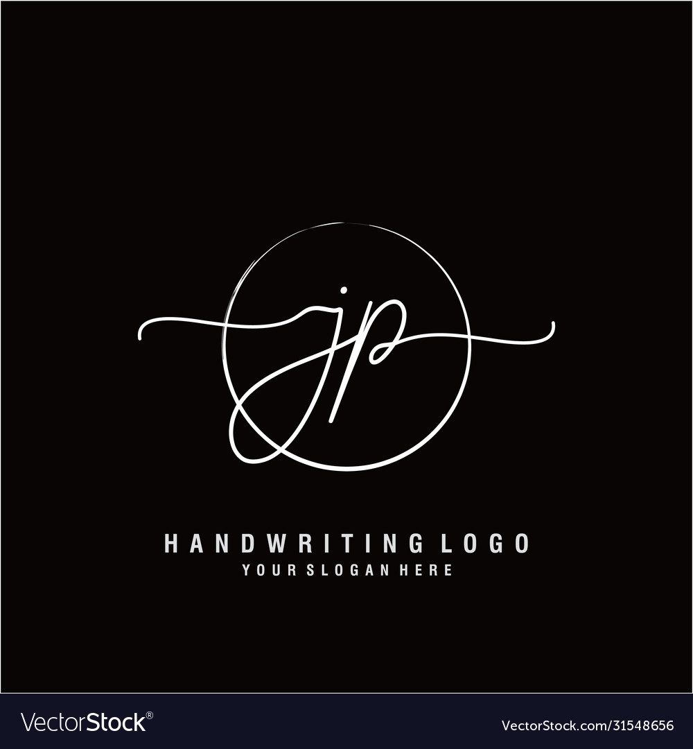 Jp initial handwriting logo design