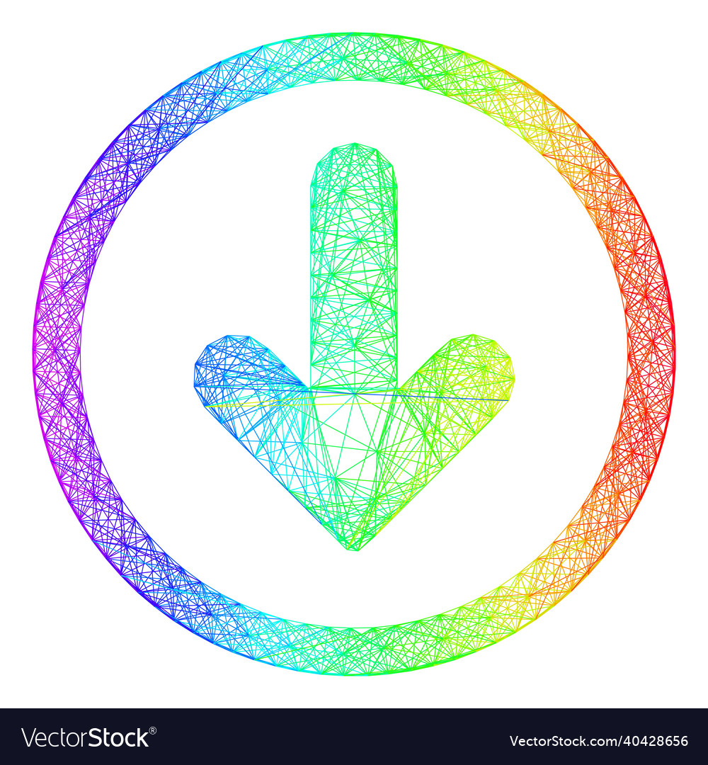 Lgbt colored net down pointer vector image Lgbt colored net down pointer