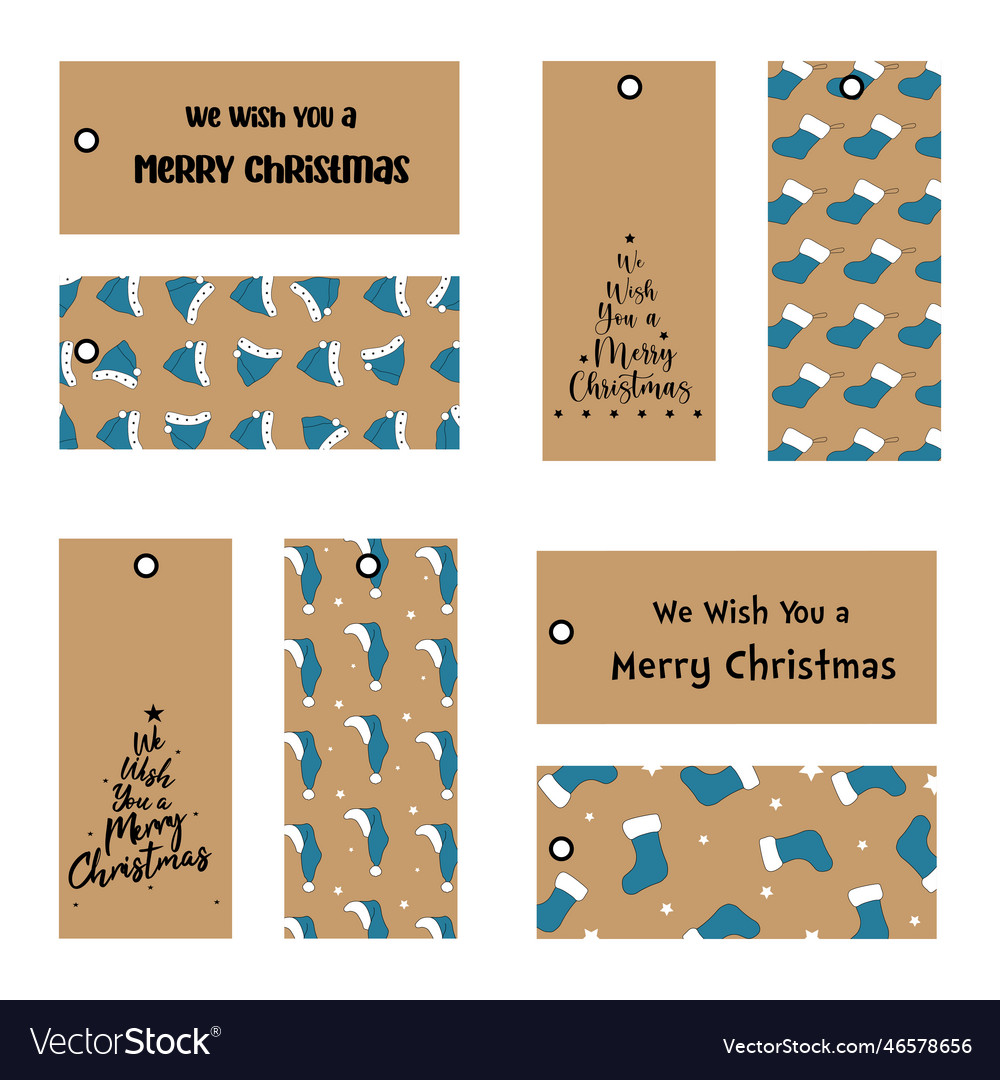 Merry christmas printable gift tags Royalty Free Vector