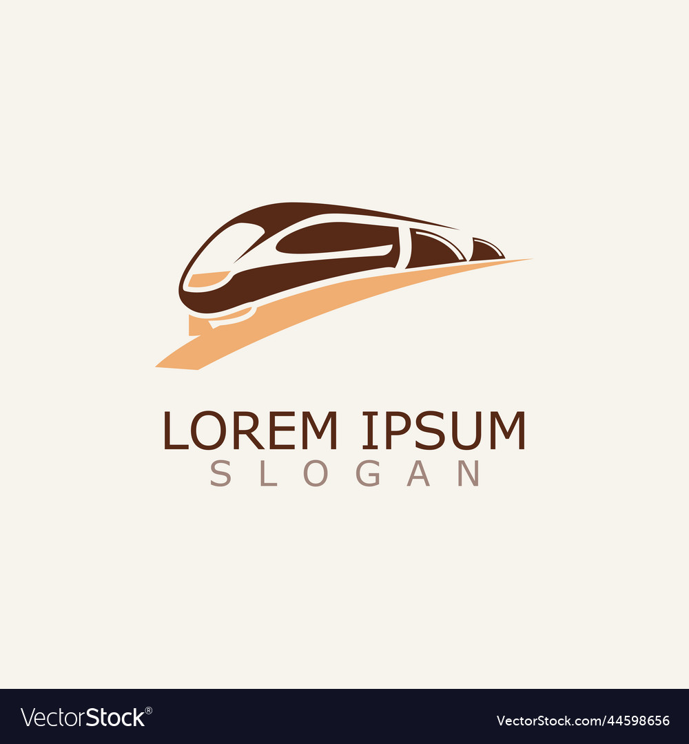 Modern train logo image design transport railway vector image Modern train logo image design transport railway