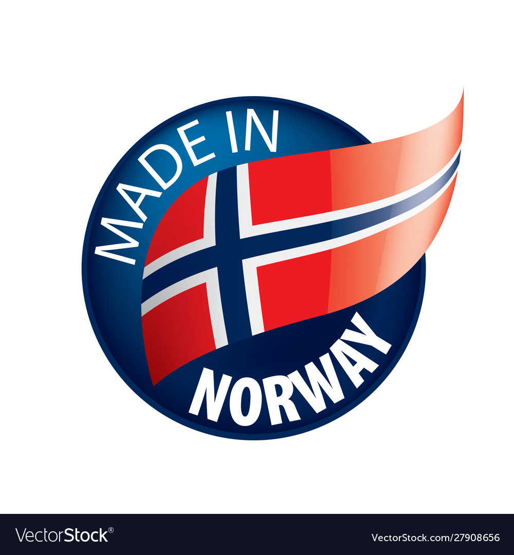 Norway flag on a white