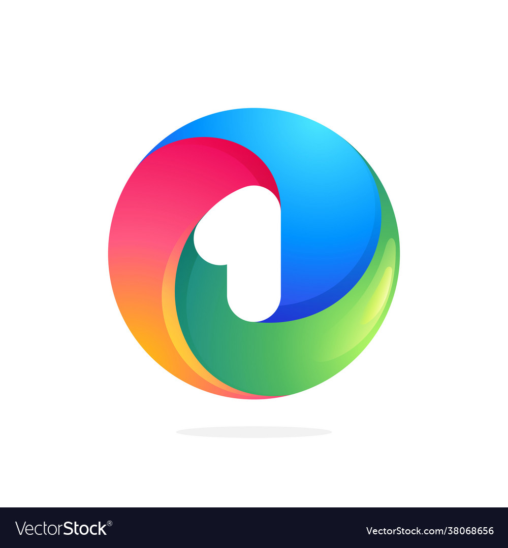 Number one logo inside swirling loop circle vector image Number one logo inside swirling loop circle