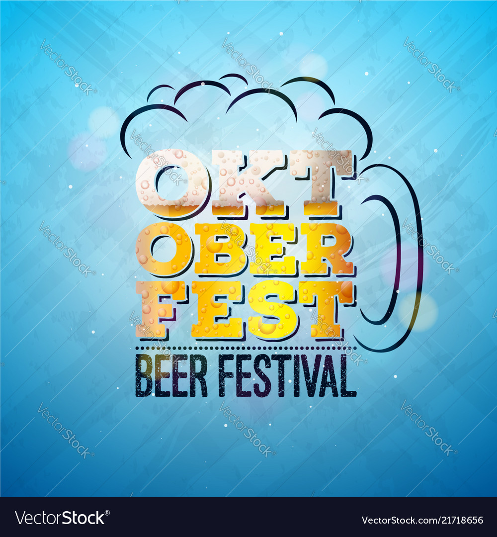 Oktoberfest banner with fresh lager vector image Oktoberfest banner with fresh lager