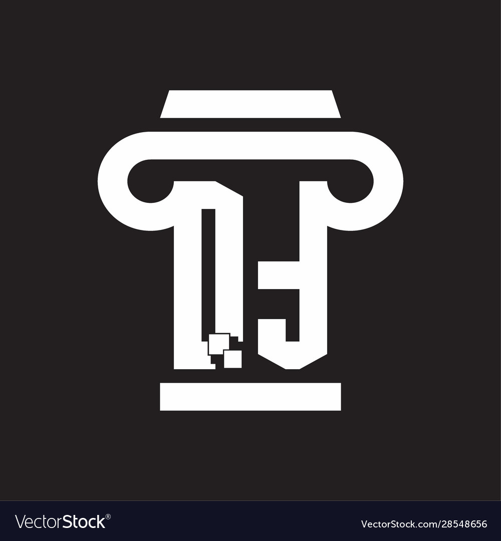 Qt logo monogram with pillar style design template