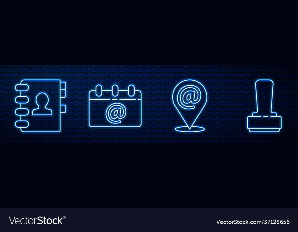 Set line location and mail e-mail address vector image Set line location and mail e-mail address
