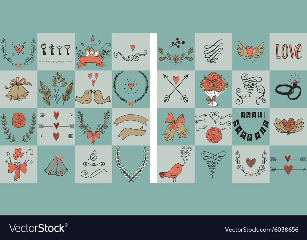 Set of icons for valentines day mothers