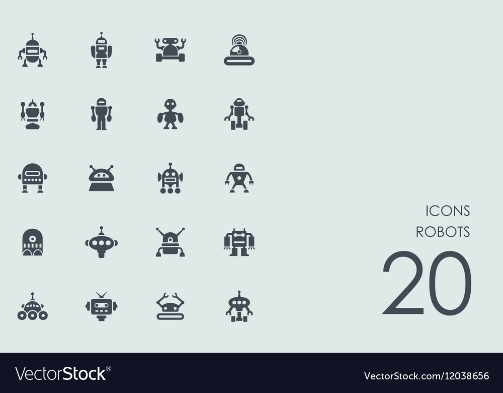 Set of robots icons