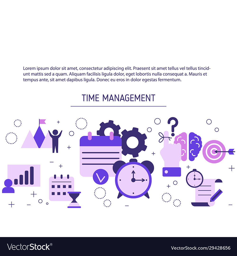 Time management background Royalty Free Vector Image