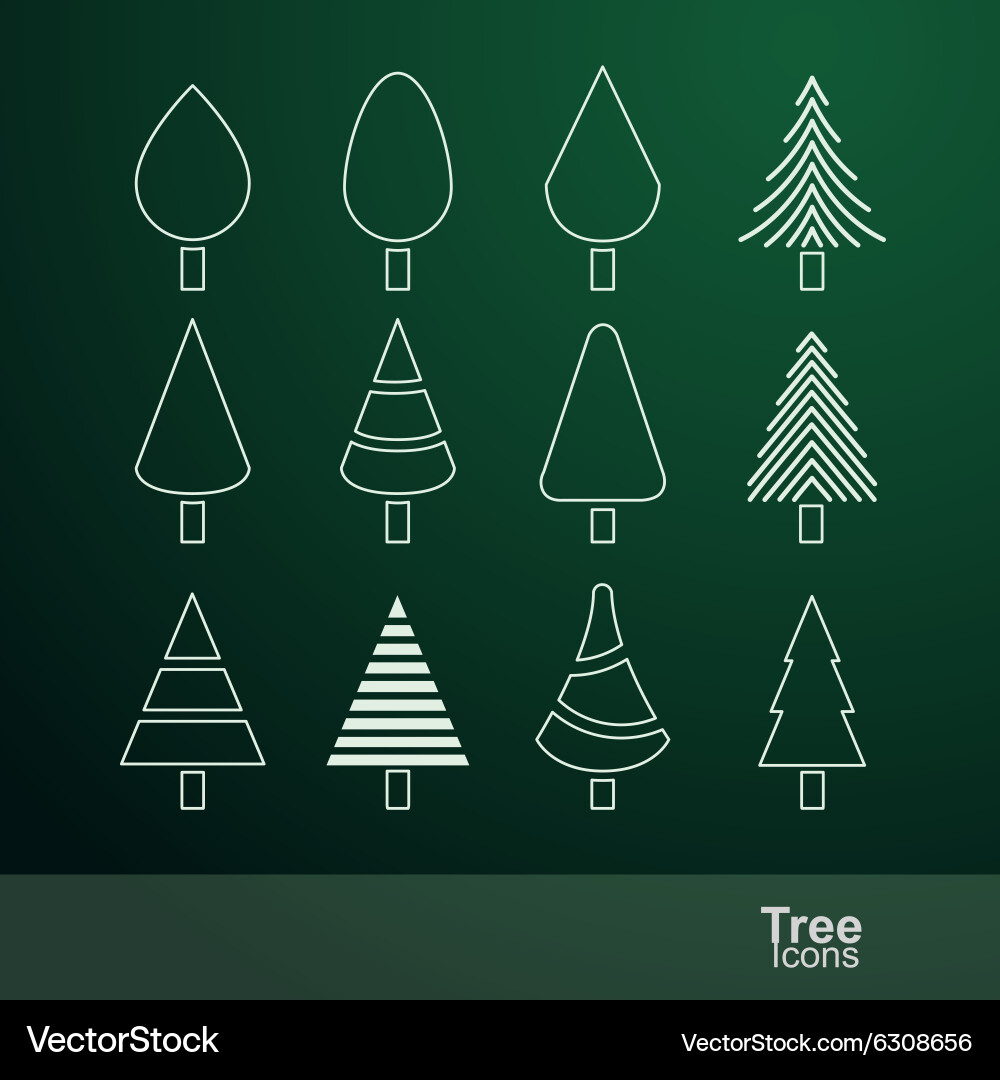 Tree icons Royalty Free Vector Image - VectorStock
