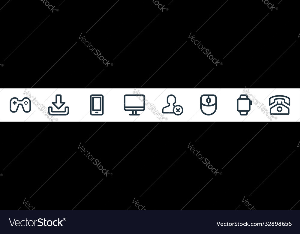 User interface line icons linear set quality vector image User interface line icons linear set quality