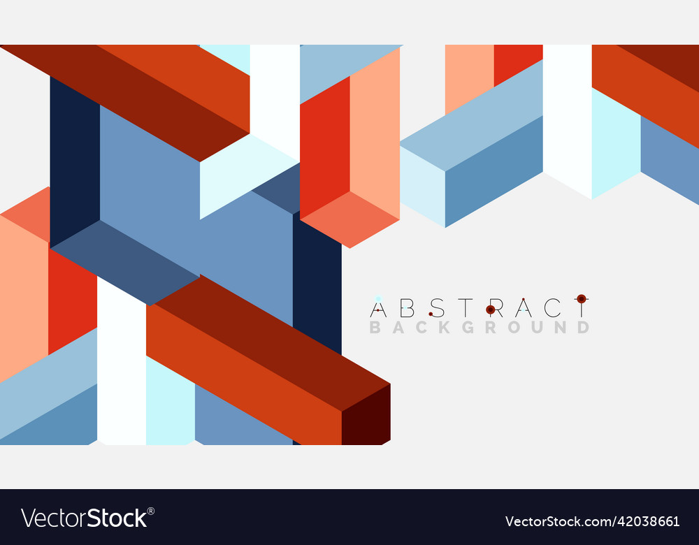 Abstract background 3d cubes cubic elements vector image Abstract background 3d cubes cubic elements