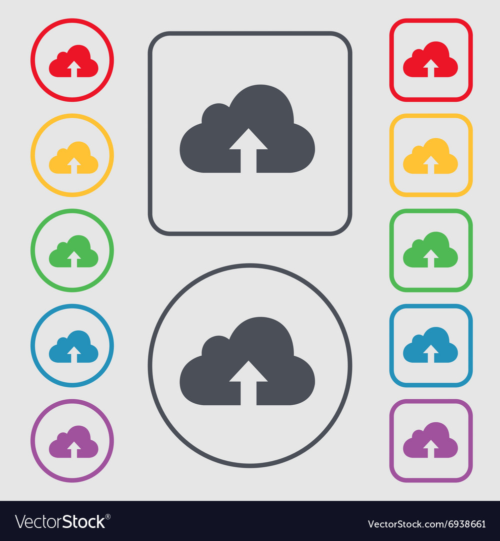 Backup icon sign symbol on the round and square