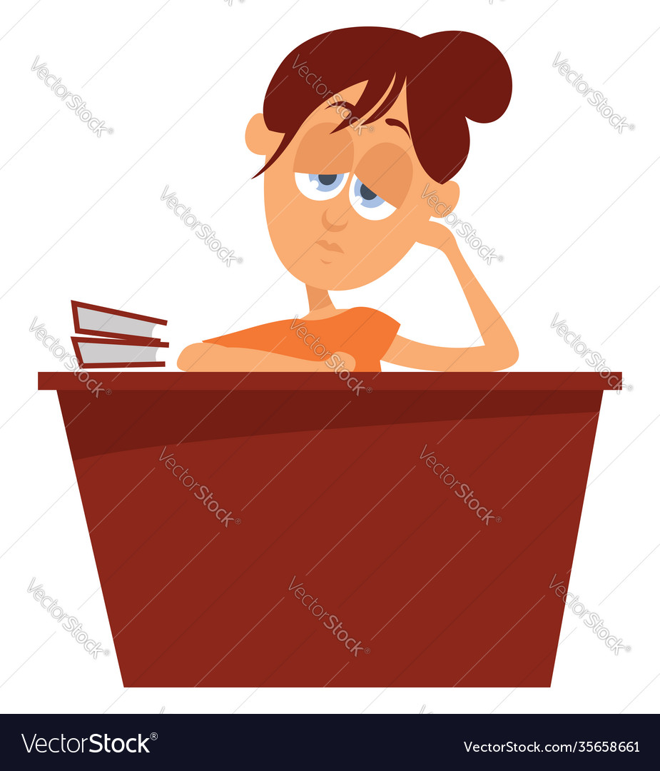 Bored girl on white background