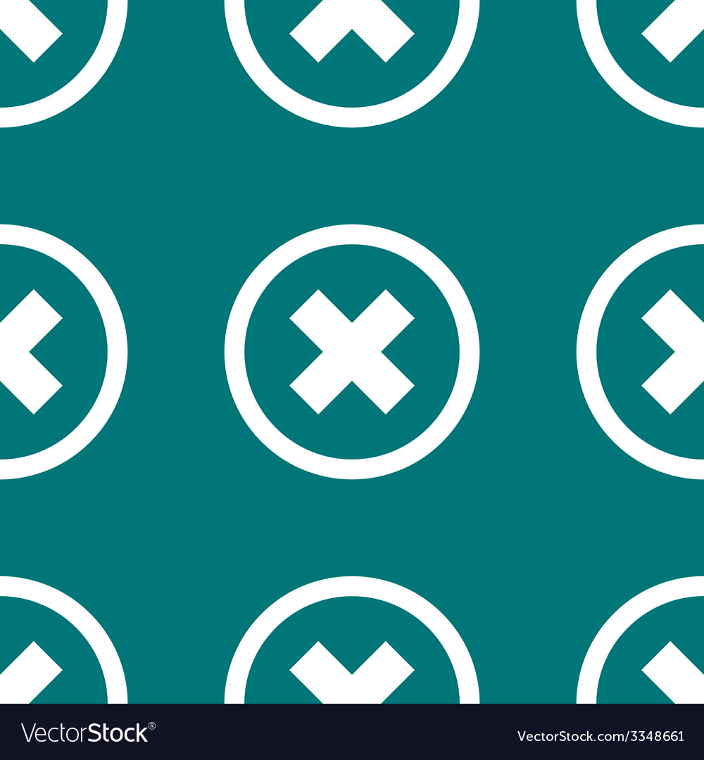 Cancel web icon flat design seamless pattern